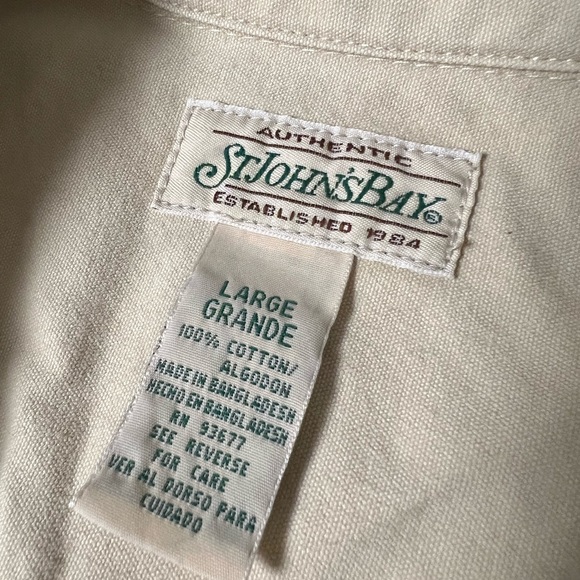 St. Johns’s Bay Collard Vest Beige Sleeveless 100% Cotton size Large - Picture 4 of 9
